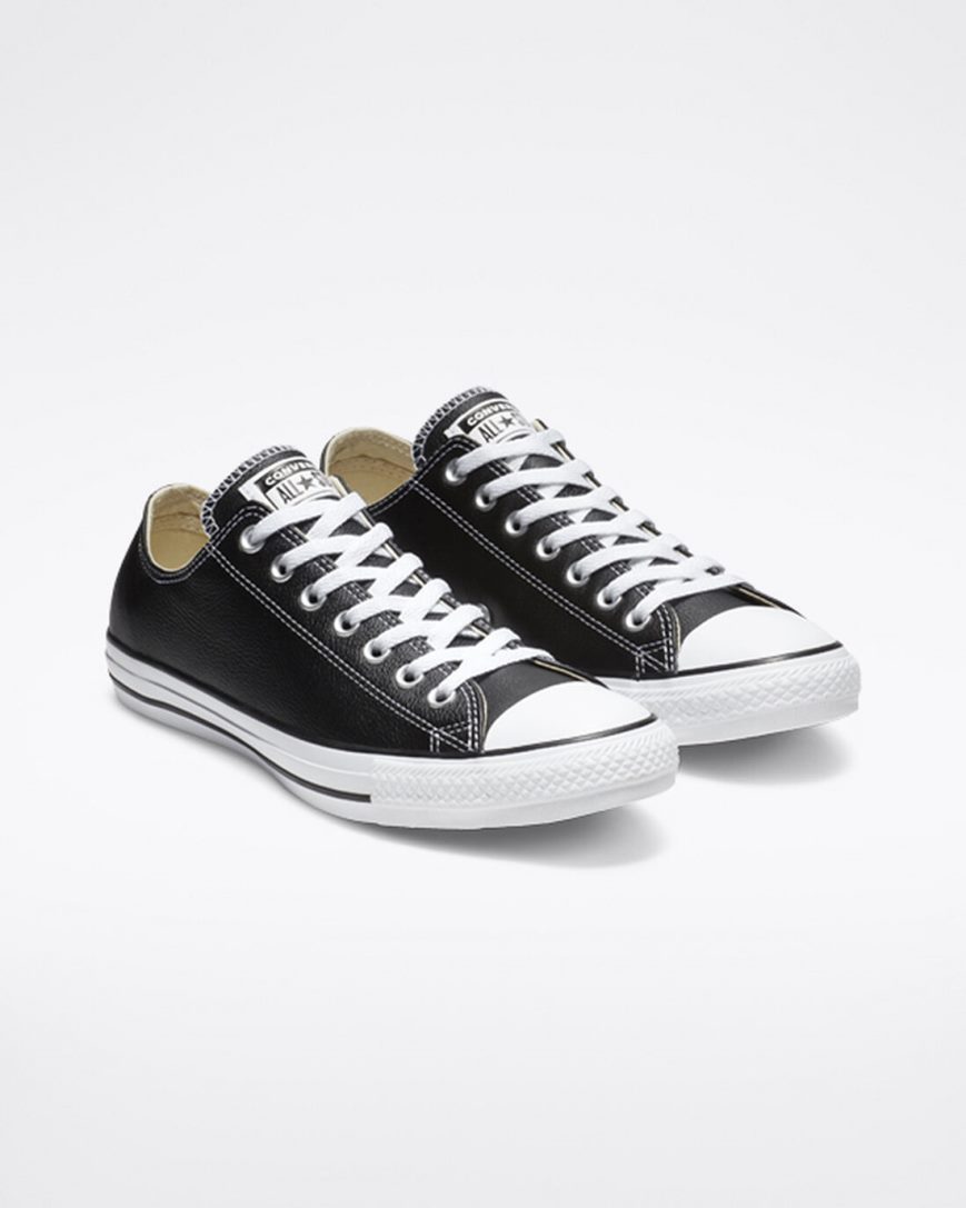 Zapatillas Bajas Converse Chuck Taylor All Star Cuero Mujer Negras | PE 8E70W2